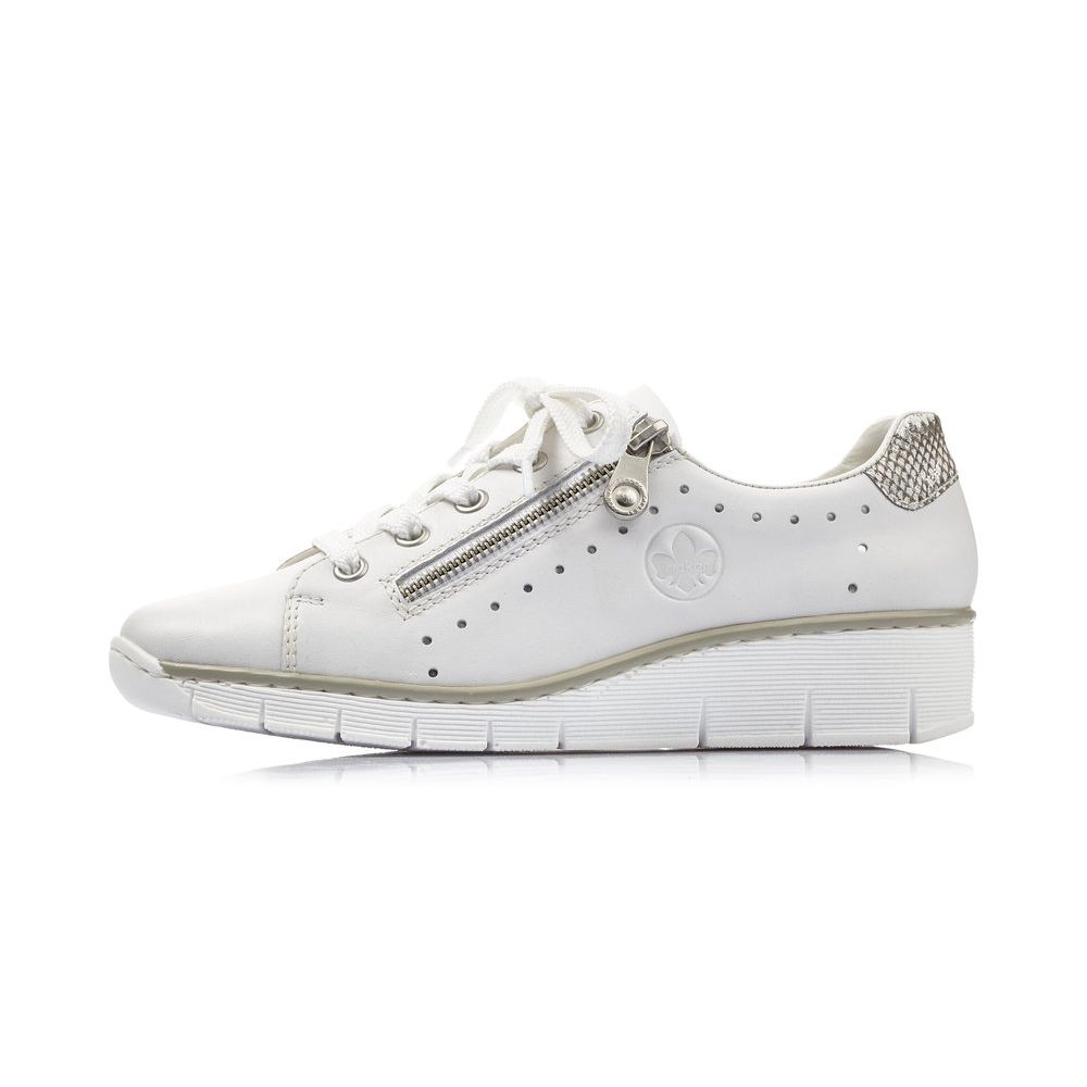 detail Dámské polobotky Rieker 53701-80 bílá