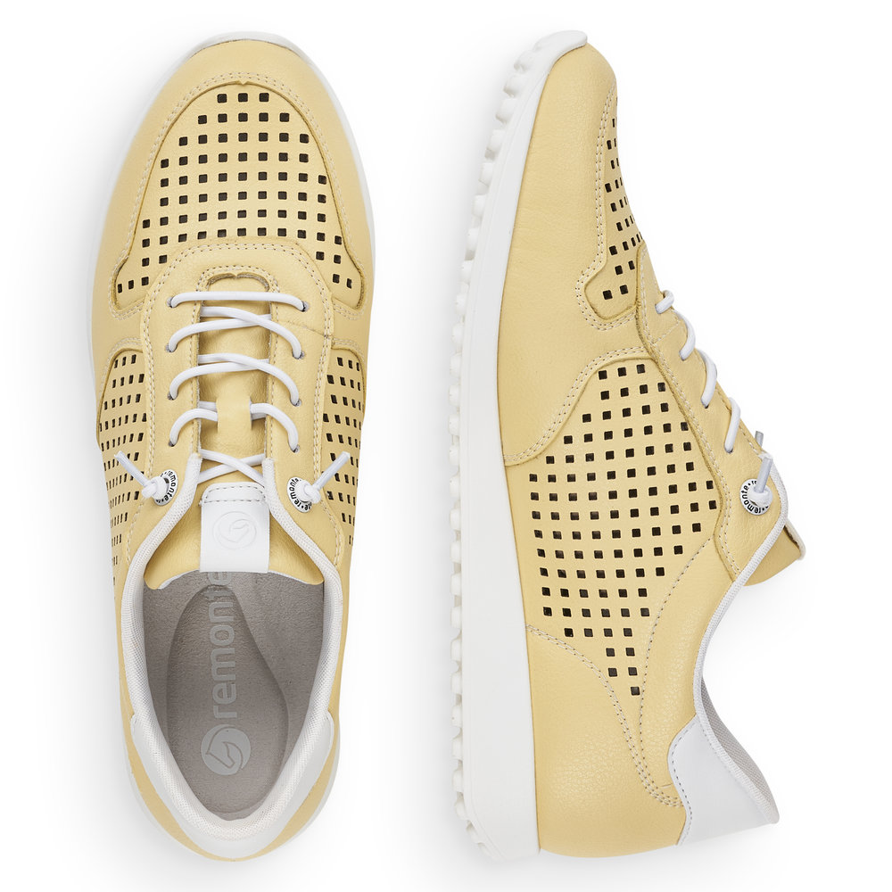 detail Dámské kožené tenisky Remonte D3103-68 žlutá