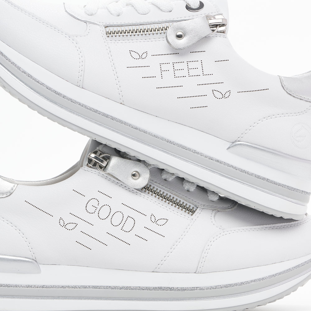 detail Dámské kožené tenisky Remonte D1313-82 bílá