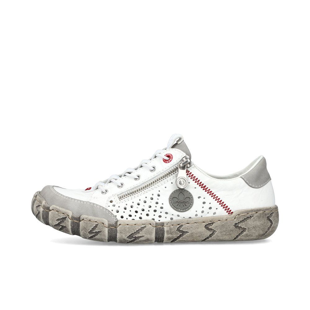 detail Dámské kožené tenisky Rieker L0355-80 bílá