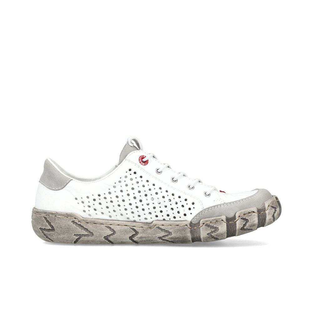 detail Dámské kožené tenisky Rieker L0355-80 bílá