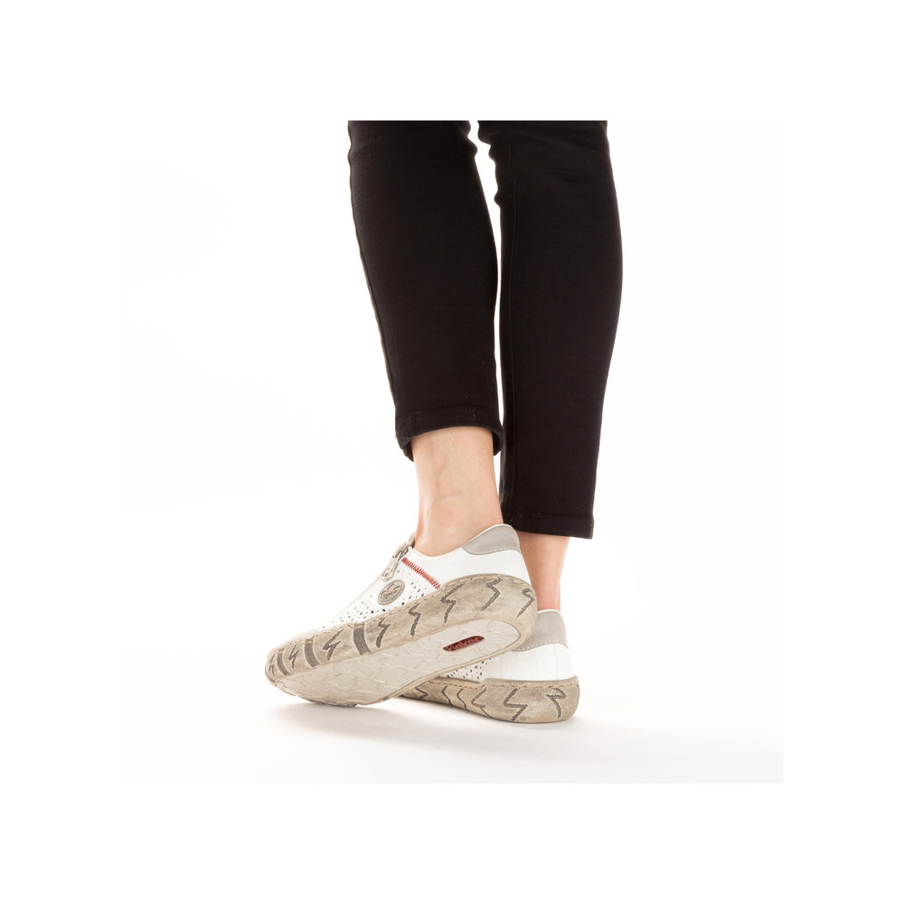 detail Dámské kožené tenisky Rieker L0355-80 bílá