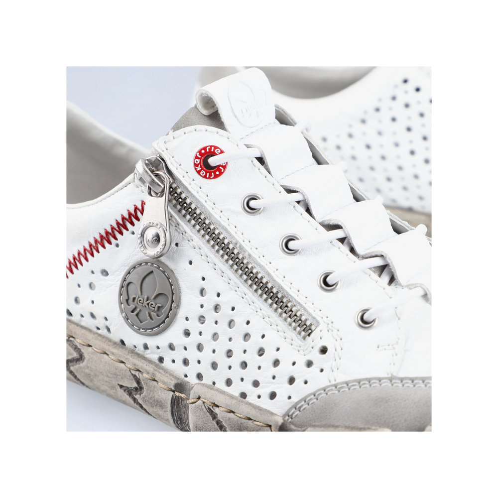 detail Dámské kožené tenisky Rieker L0355-80 bílá