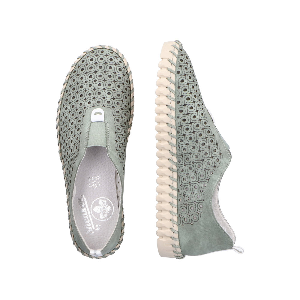 detail Dámské polobotky Rieker N1963-52 zelená