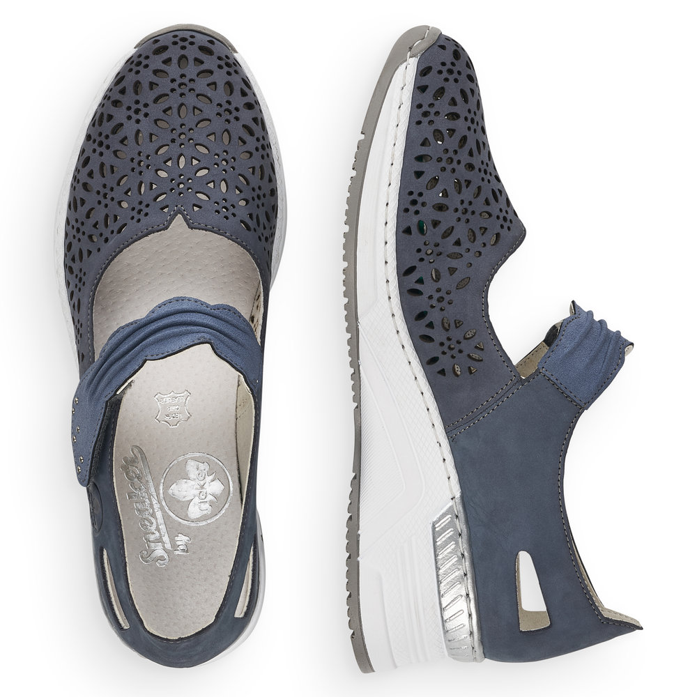 detail Dámské polobotky Rieker N4367-14 modrá