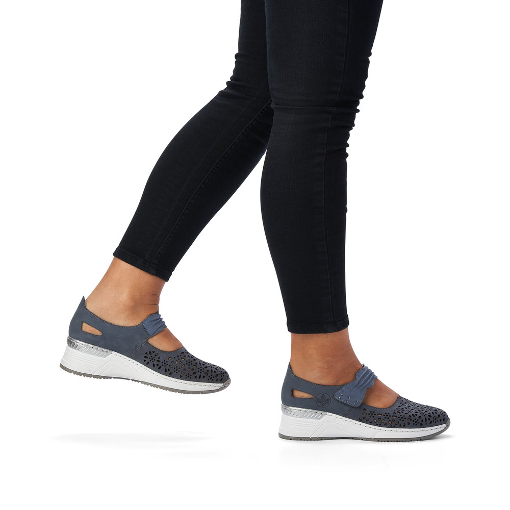 detail Dámské polobotky Rieker N4367-14 modrá