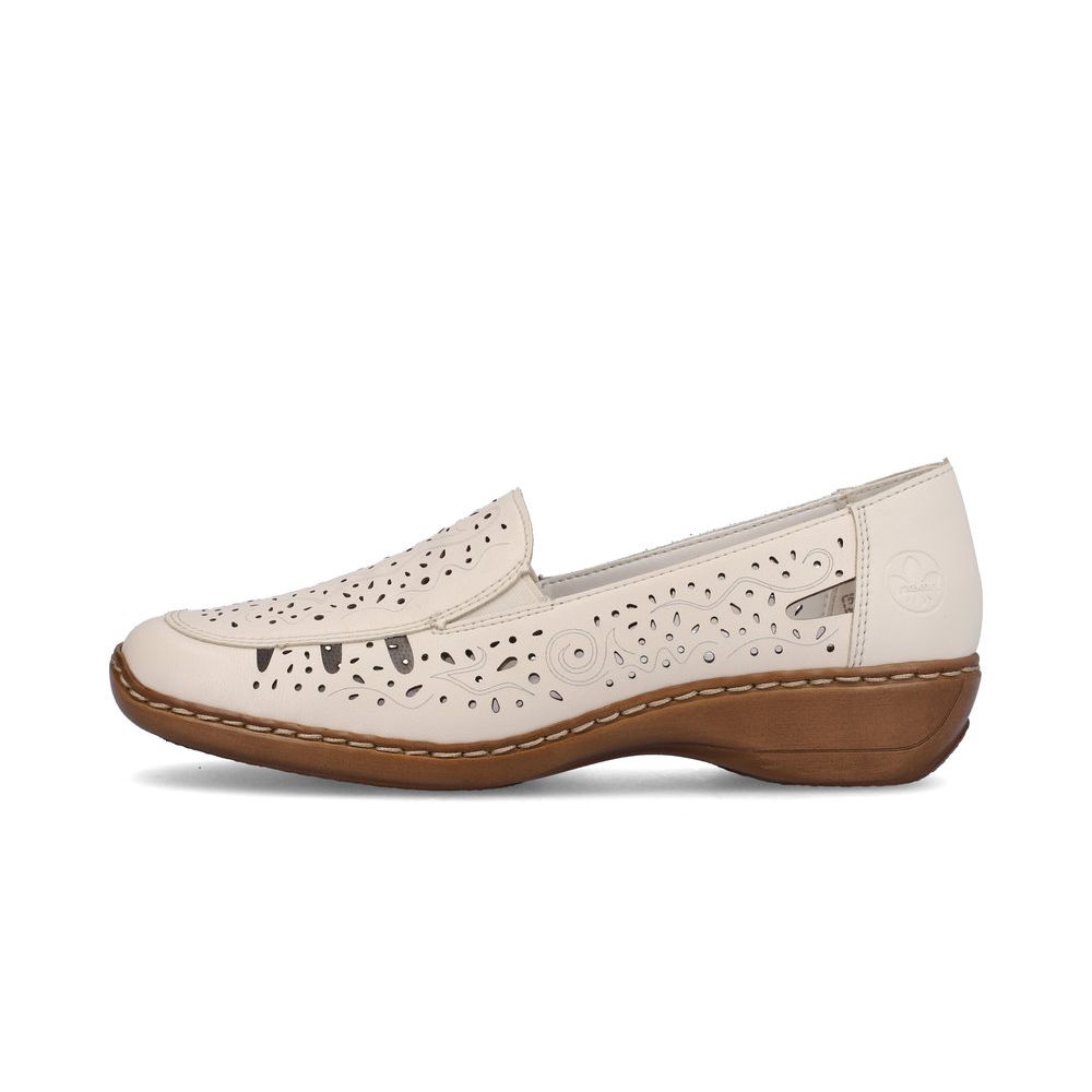 detail Dámské kožené polobotky Rieker 41365-60 béžová