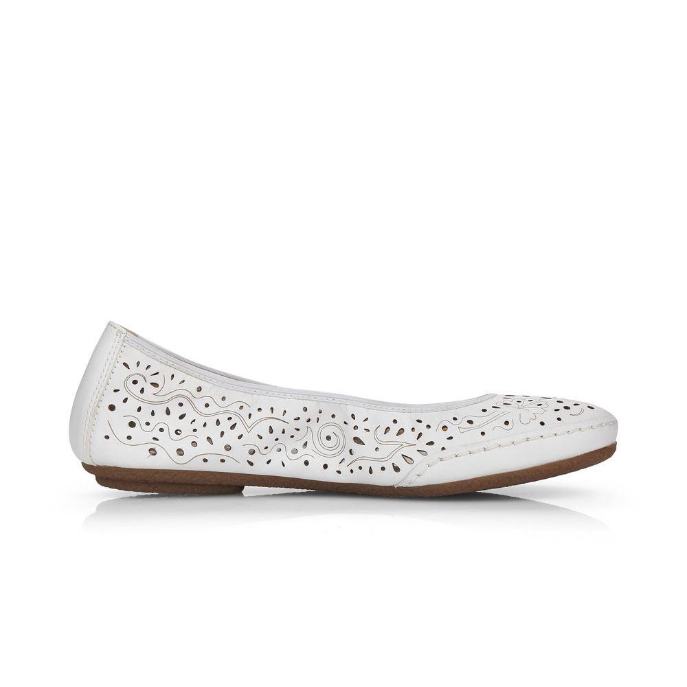 detail Dámské baleríny Rieker 41460-80 bílá