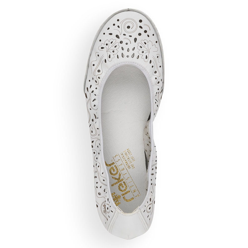 detail Dámské baleríny Rieker 41460-80 bílá