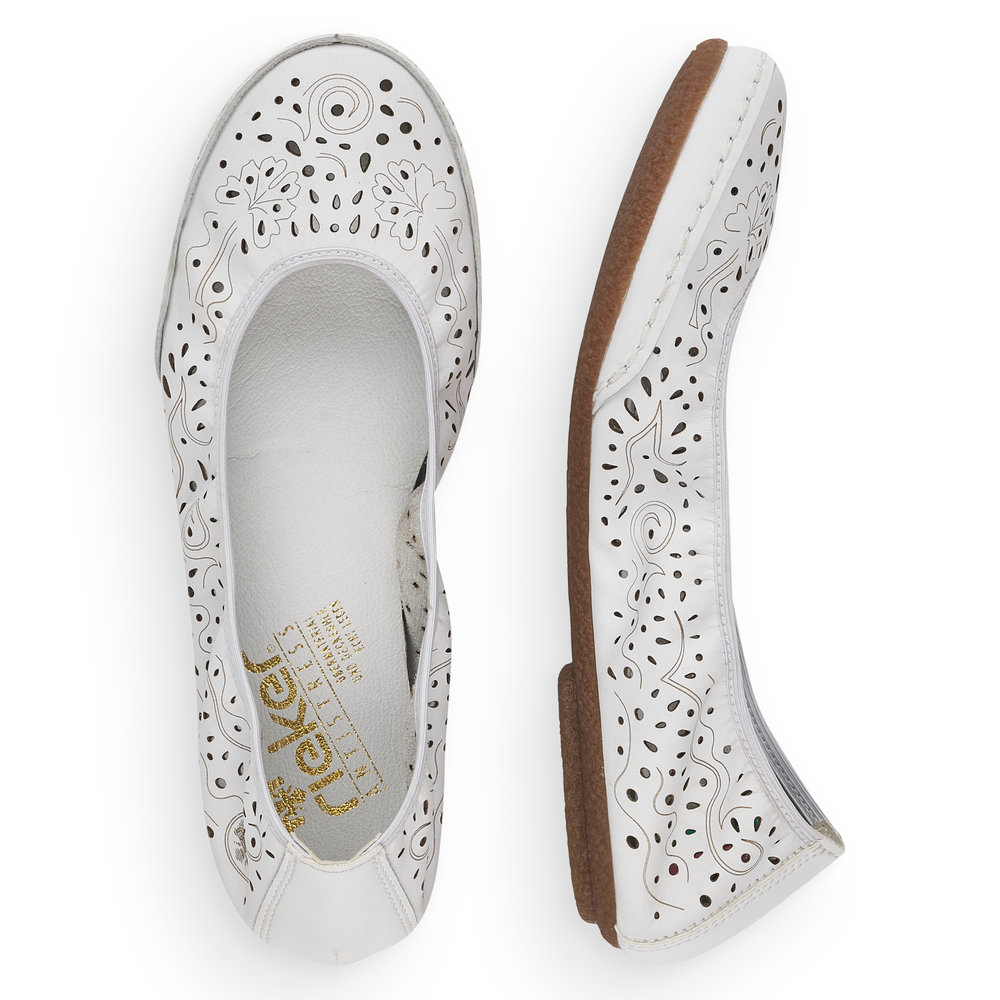 detail Dámské baleríny Rieker 41460-80 bílá