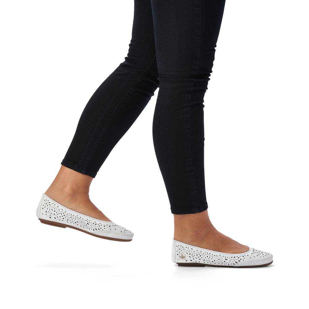 detail Dámské baleríny Rieker 41460-80 bílá