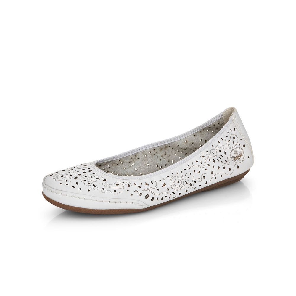 detail Dámské baleríny Rieker 41460-80 bílá