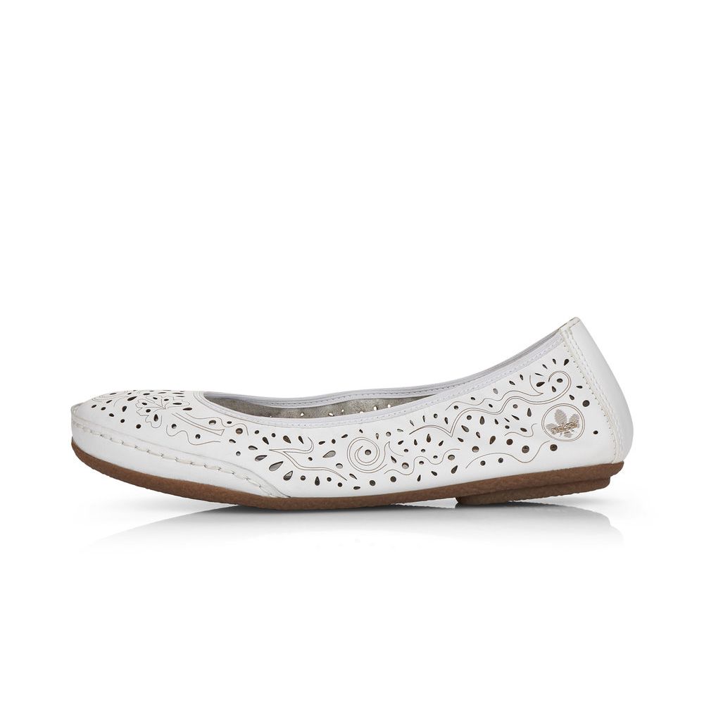 detail Dámské baleríny Rieker 41460-80 bílá