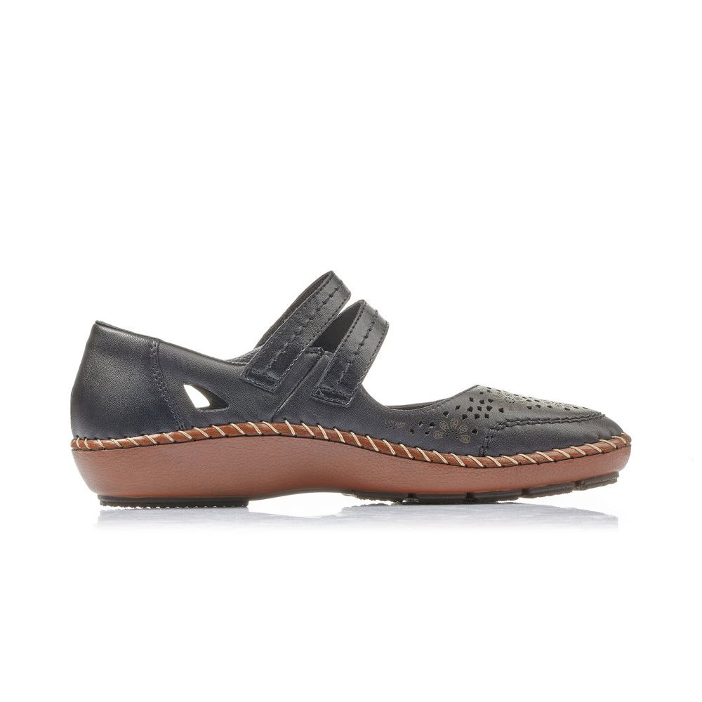 detail Dámské kožené baleríny Rieker 44875-00 černá