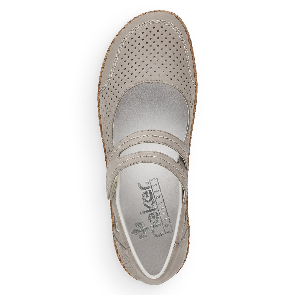 detail Dámské kožené polobotky Rieker 44885-40 šedá