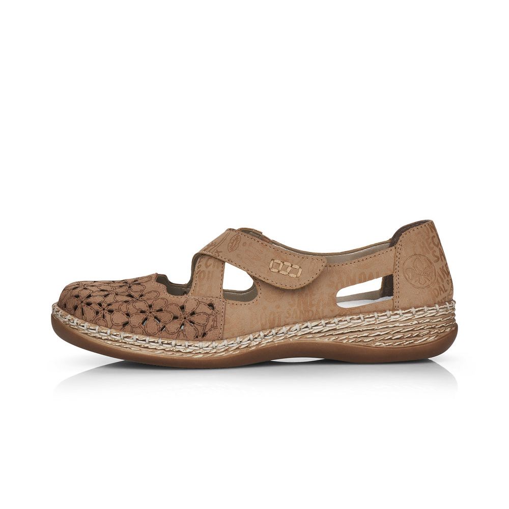 detail Dámské polobotky Rieker 464H4-62 béžová