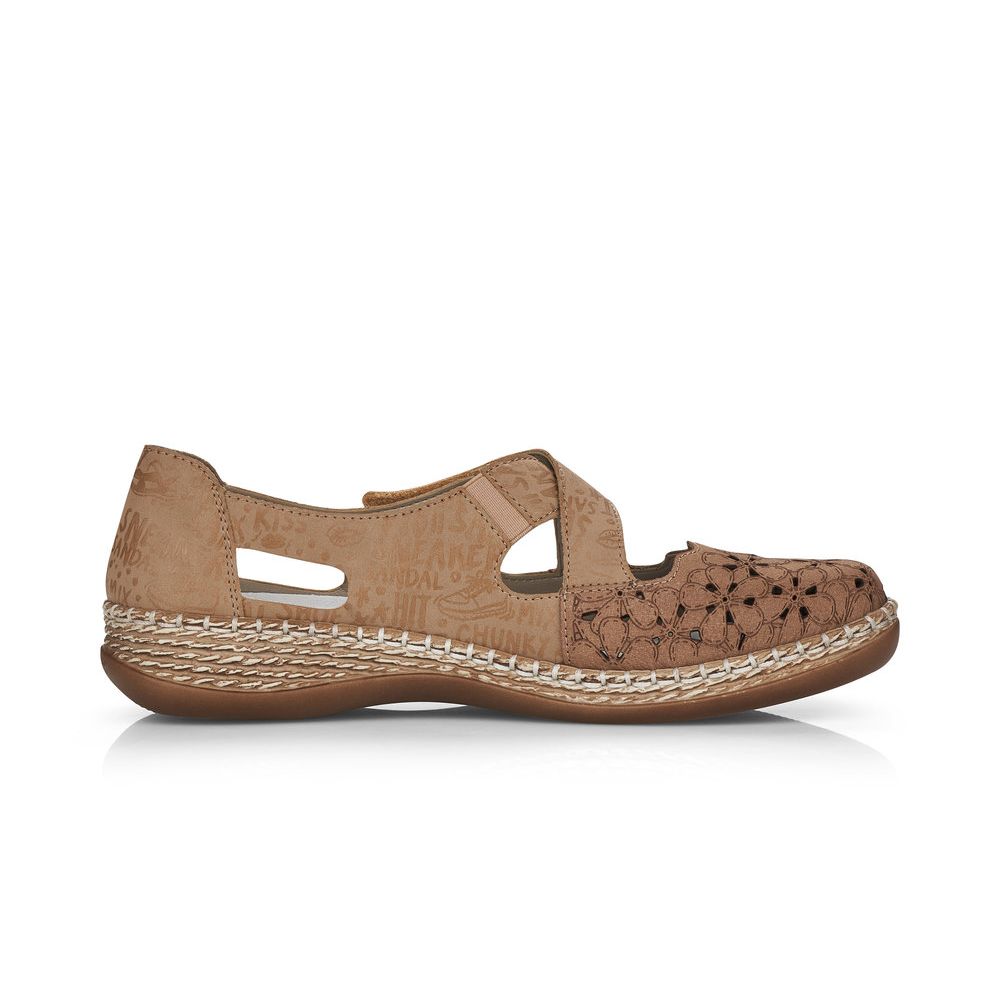 detail Dámské polobotky Rieker 464H4-62 béžová