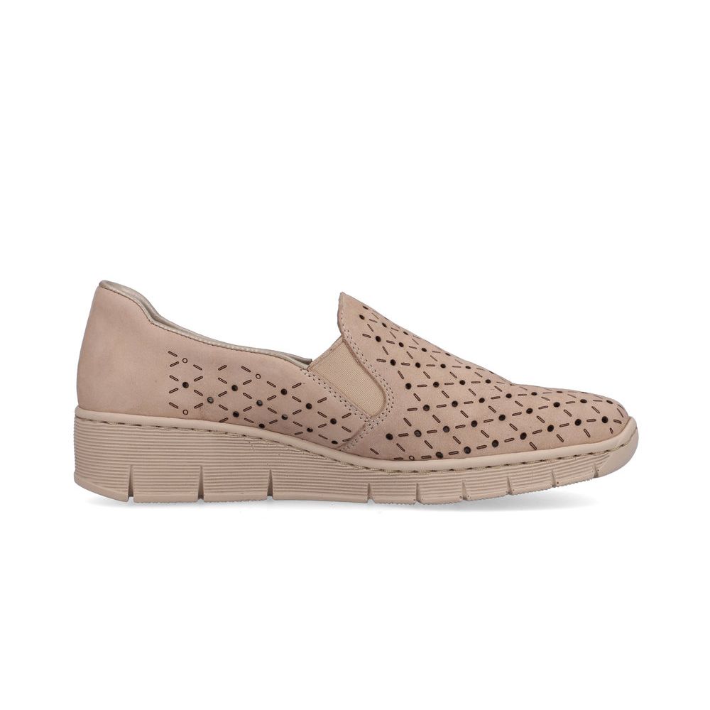 detail Dámské kožené mokasíny Rieker 53795-60 béžová