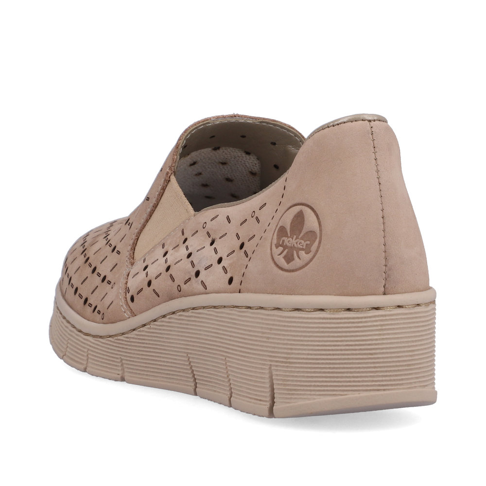 detail Dámské kožené mokasíny Rieker 53795-60 béžová