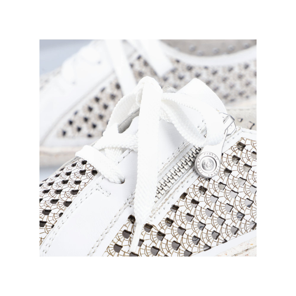 detail Dámské polobotky Rieker 54516-80 bílá