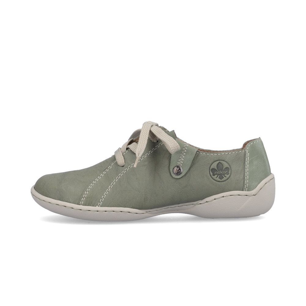 detail Dámské kožené polobotky Rieker 58811-52 zelená