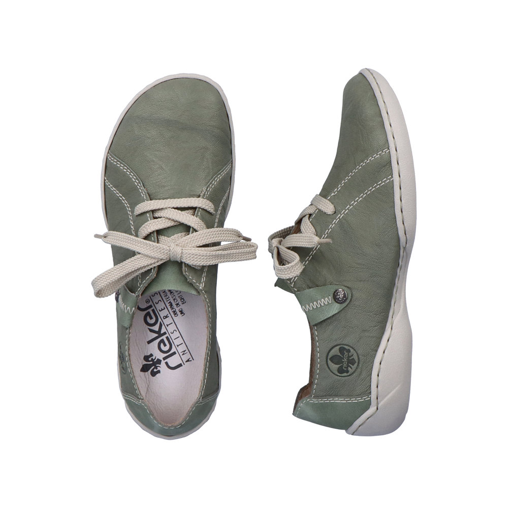 detail Dámské kožené polobotky Rieker 58811-52 zelená