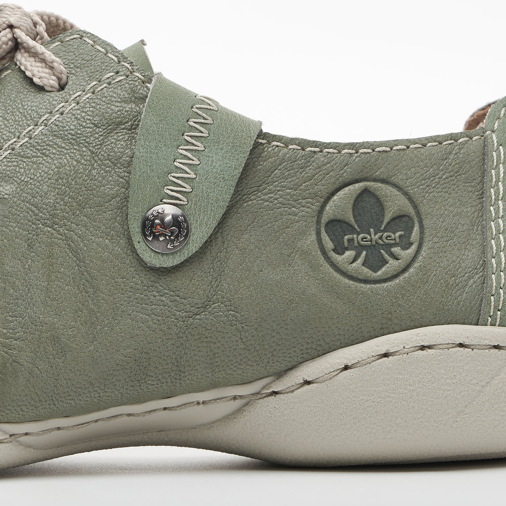 detail Dámské kožené polobotky Rieker 58811-52 zelená