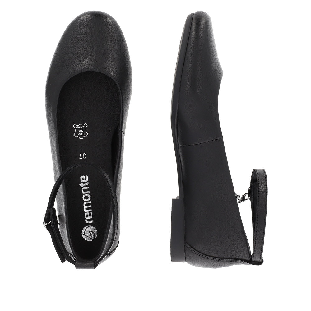 detail Dámské kožené baleríny Remonte D0K03-00 černá