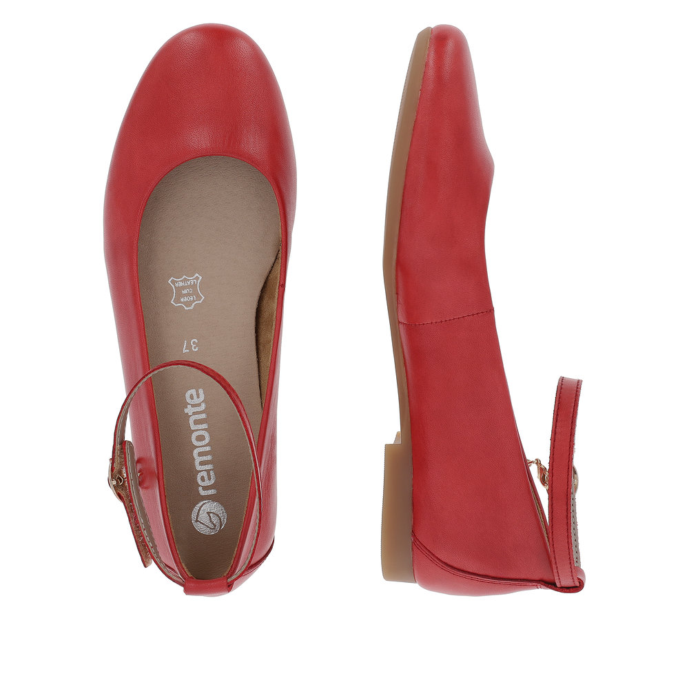 detail Dámské kožené baleríny Remonte D0K03-33 červená