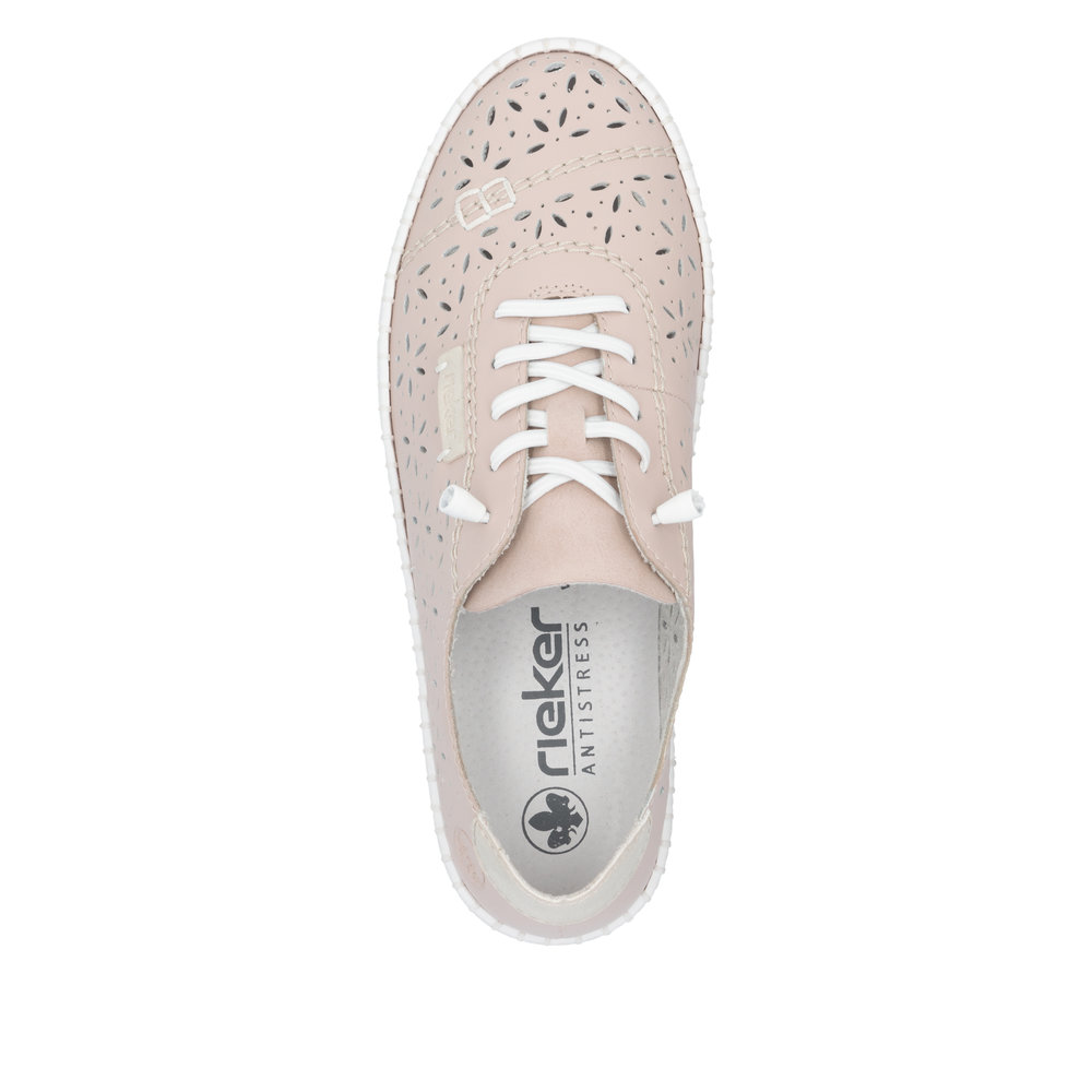 detail Dámské kožené tenisky Rieker M2354-31 růžová