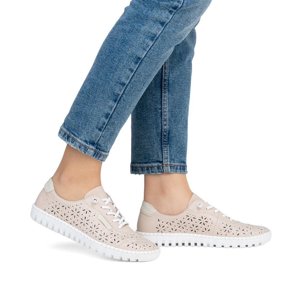 detail Dámské kožené tenisky Rieker M2354-31 růžová