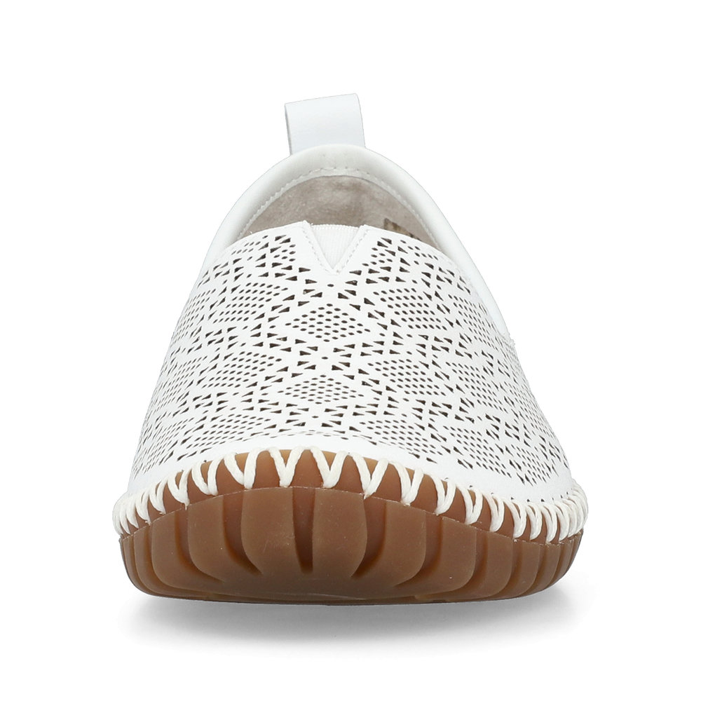 detail Dámské kožené mokasíny Rieker M2851-80 bílá