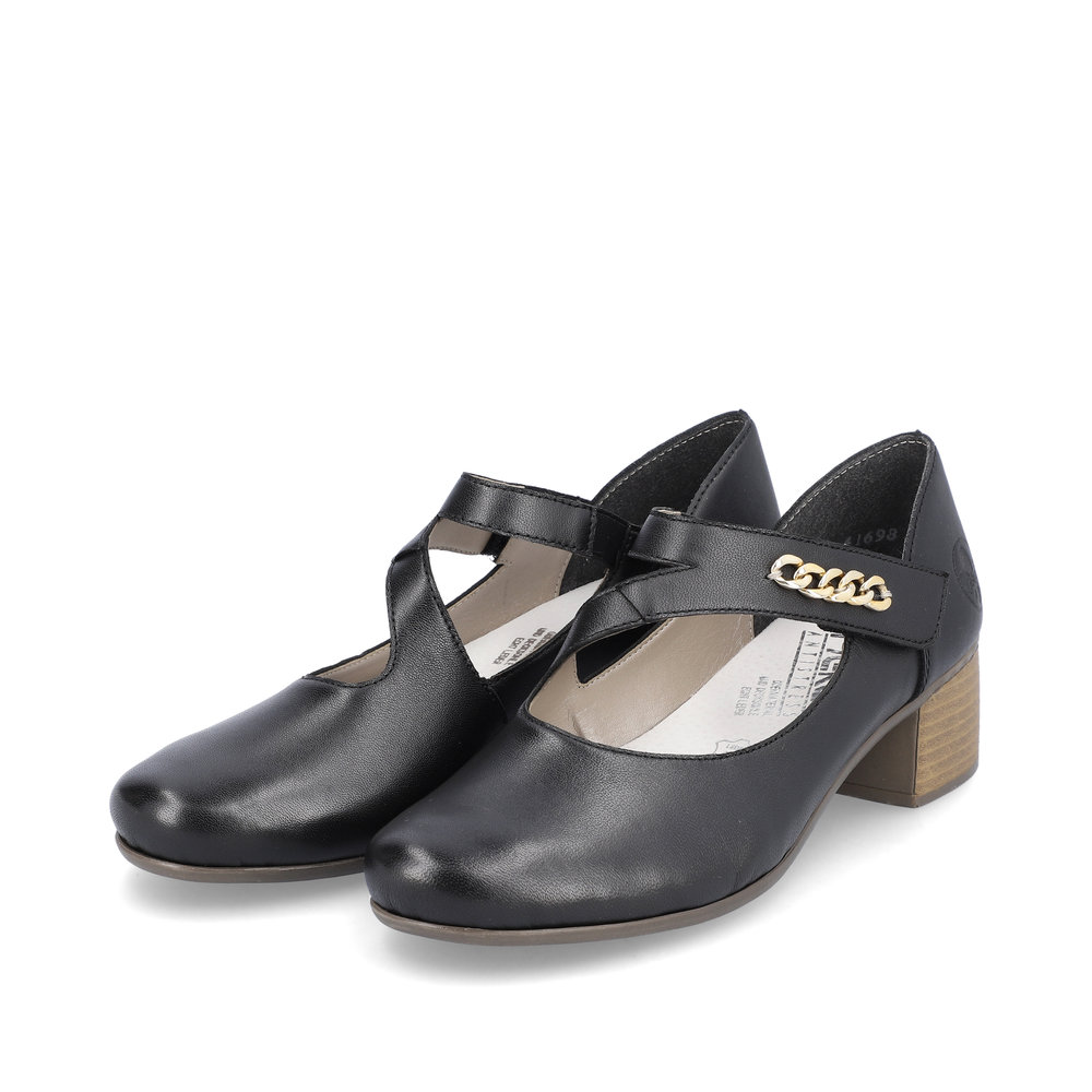 detail Dámské kožené lodičky Rieker 41698-00 černá