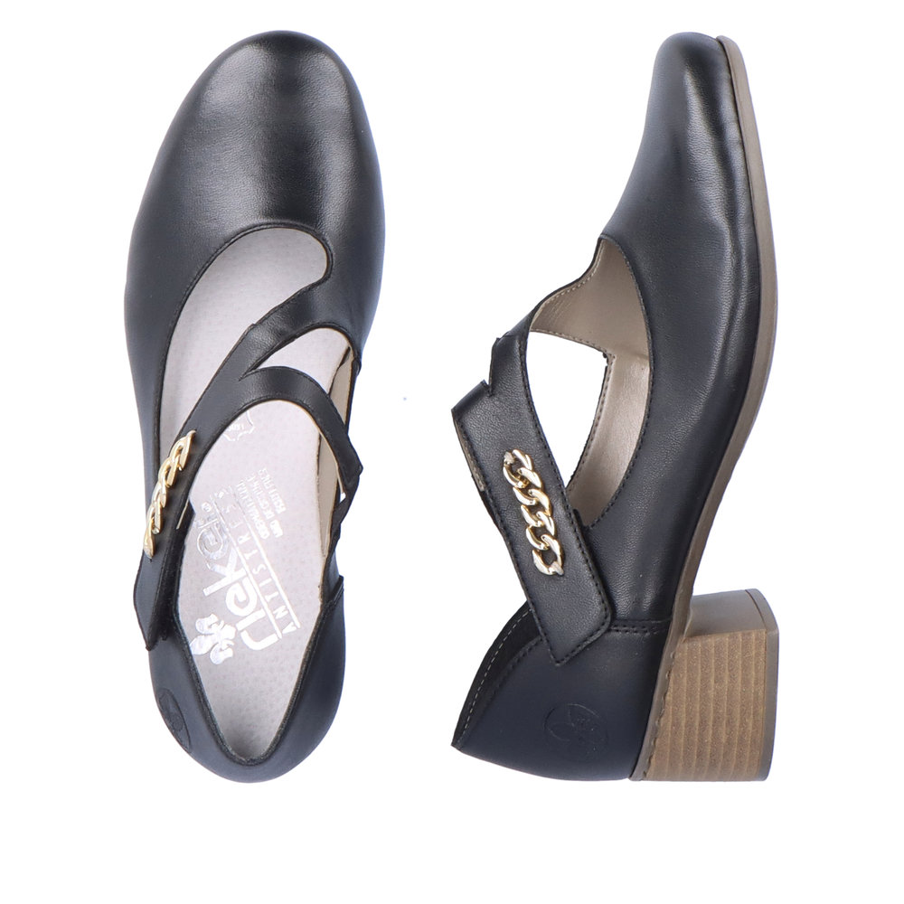 detail Dámské kožené lodičky Rieker 41698-00 černá