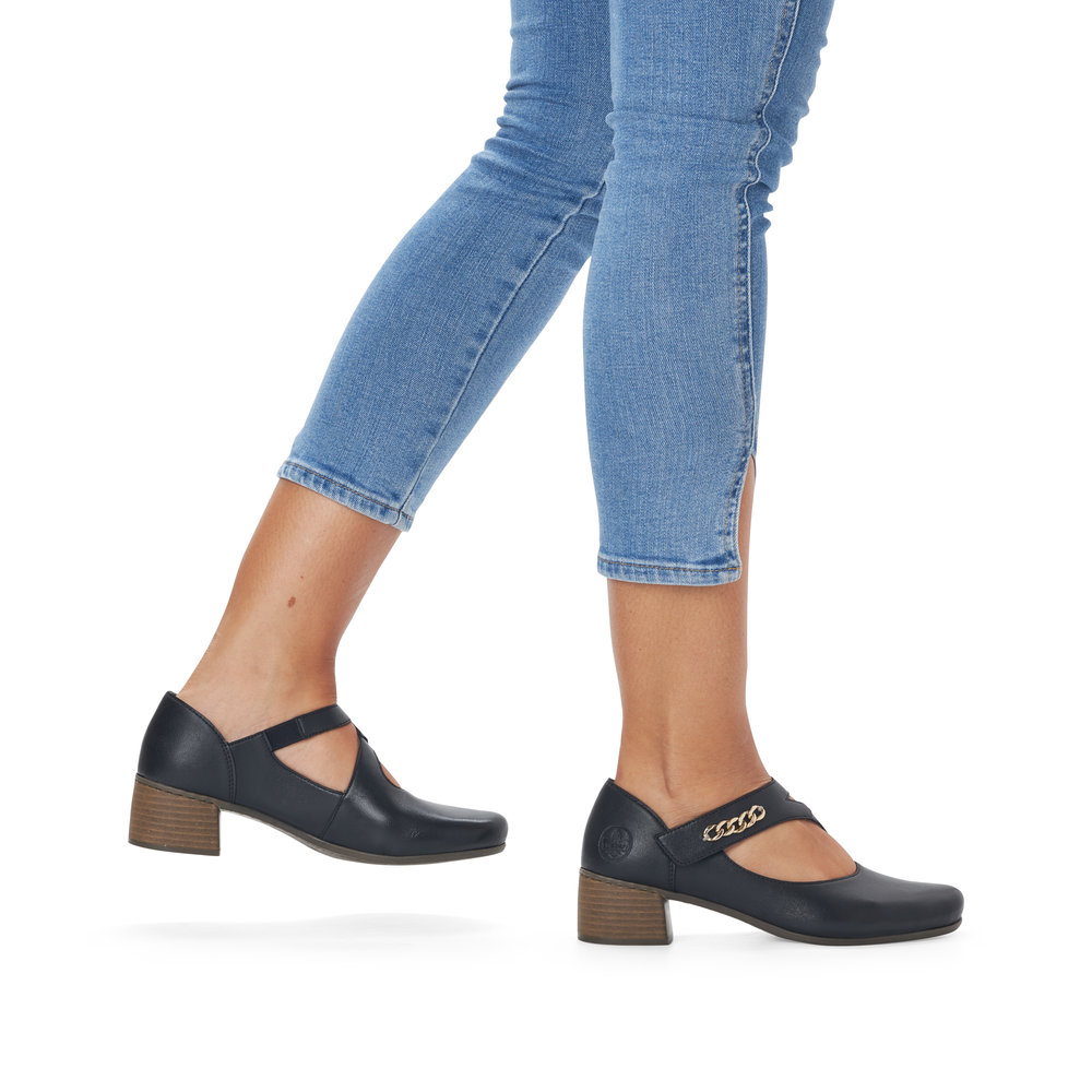 detail Dámské kožené lodičky Rieker 41698-00 černá