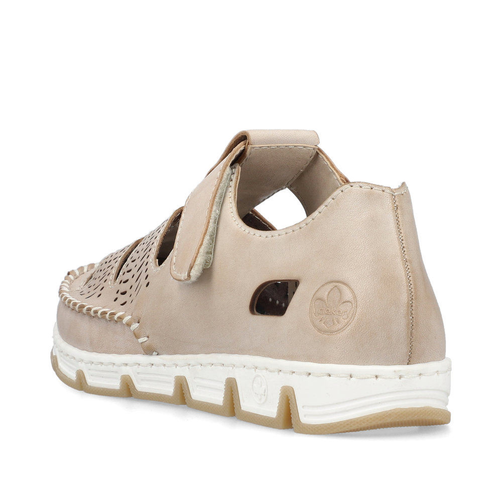 detail Dámské kožené sandály Rieker 49958-61 béžová