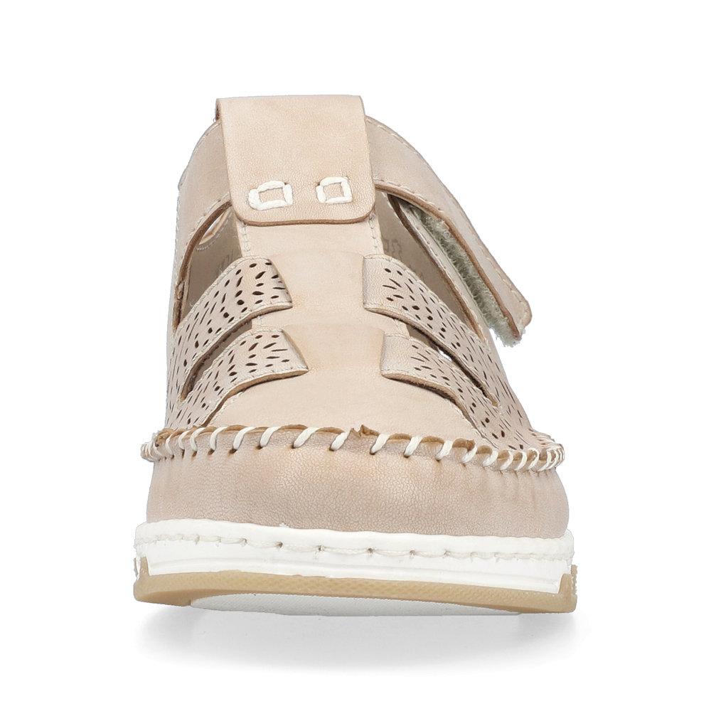 detail Dámské kožené sandály Rieker 49958-61 béžová