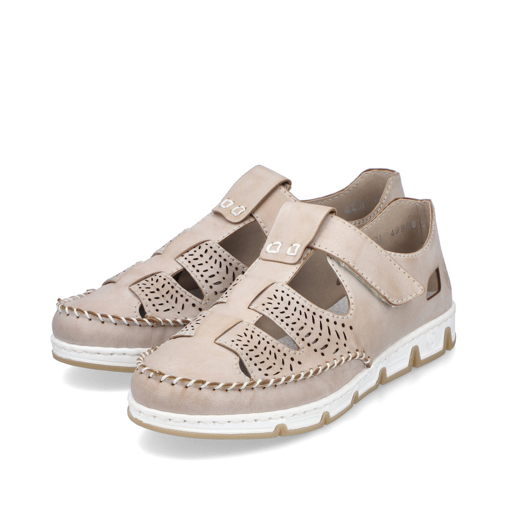 detail Dámské kožené sandály Rieker 49958-61 béžová