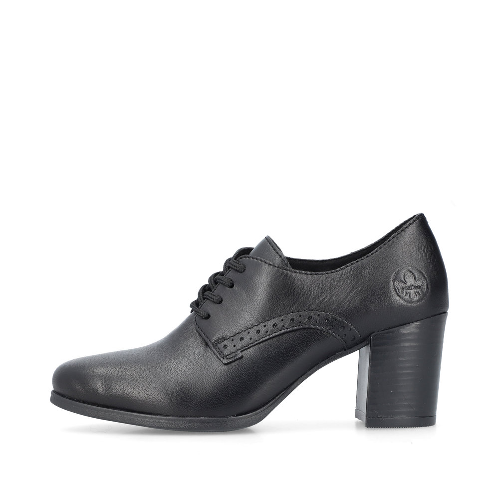 detail Dámské kožené polobotky Rieker 50100-01 černá