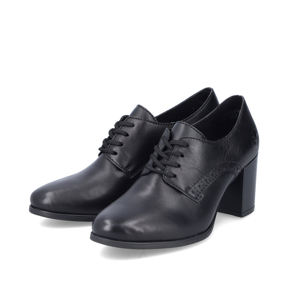 detail Dámské kožené polobotky Rieker 50100-01 černá