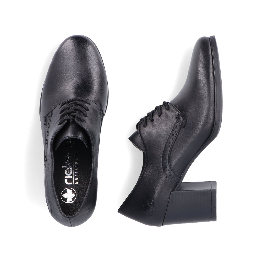 detail Dámské kožené polobotky Rieker 50100-01 černá