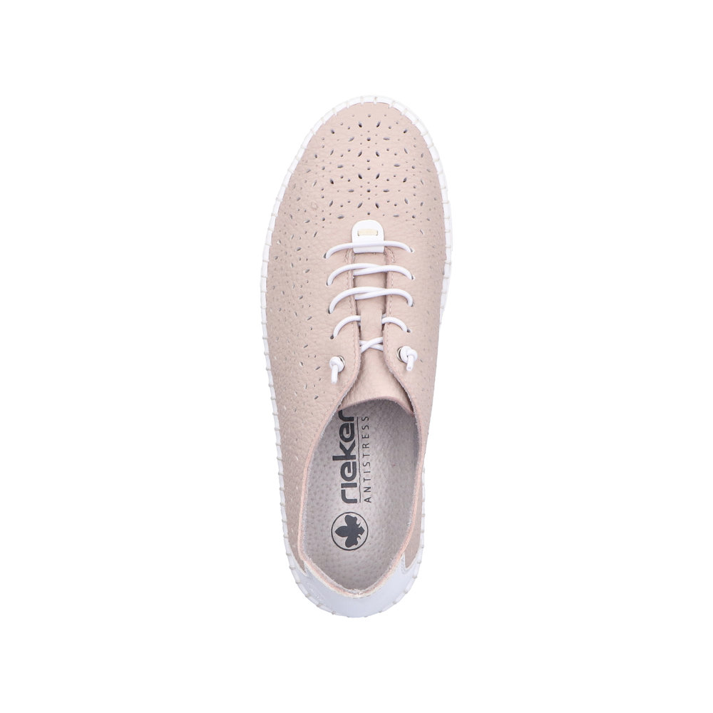 detail Dámské kožené polobotky Rieker M2356-31 růžová