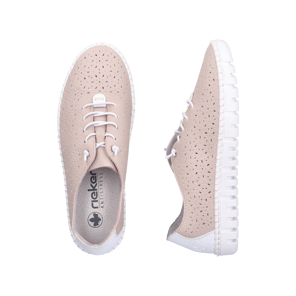 detail Dámské kožené polobotky Rieker M2356-31 růžová