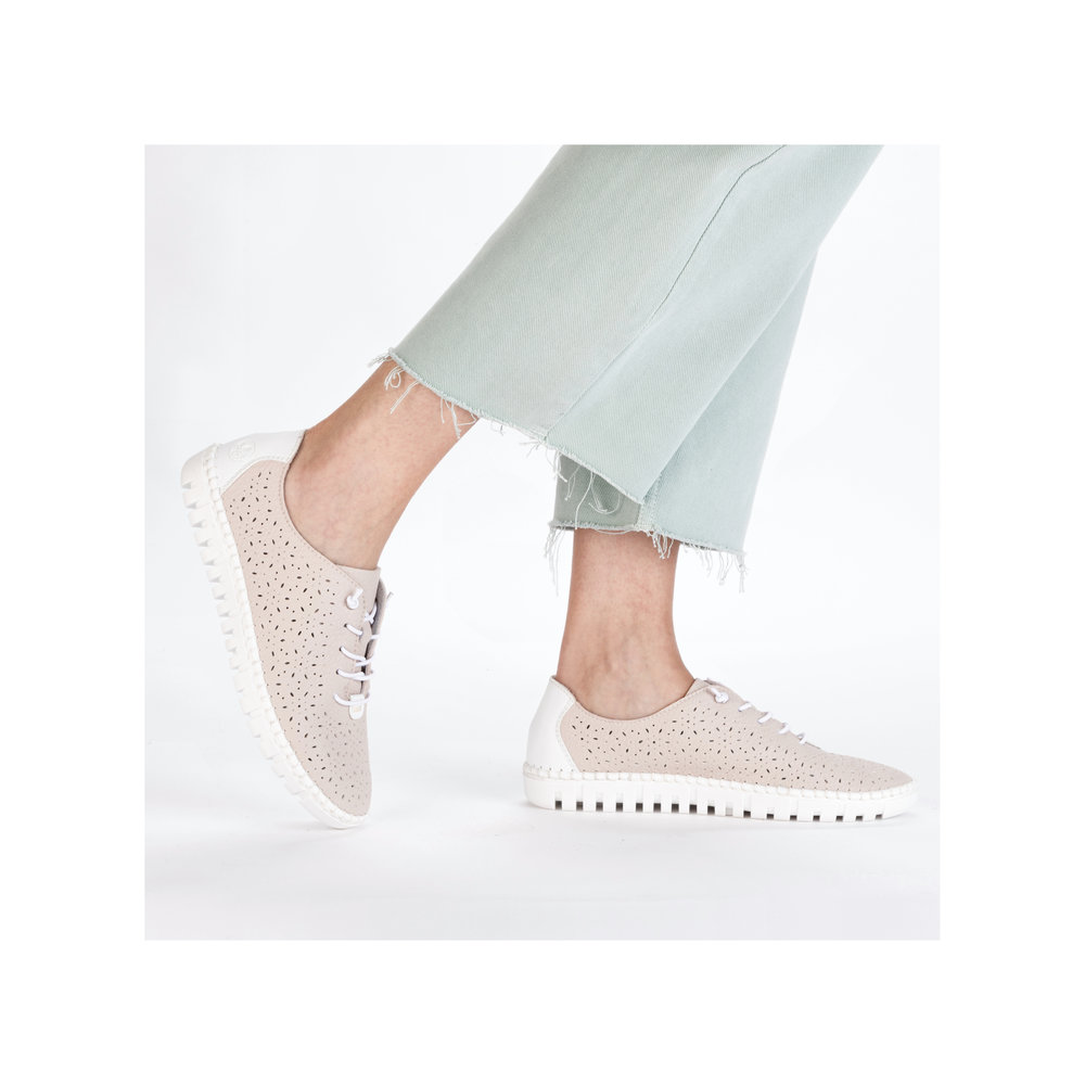 detail Dámské kožené polobotky Rieker M2356-31 růžová