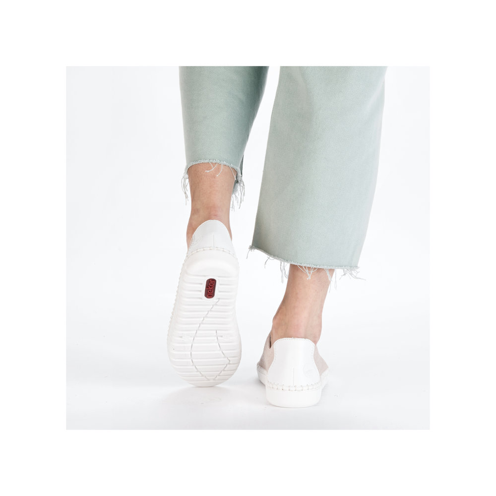 detail Dámské kožené polobotky Rieker M2356-31 růžová