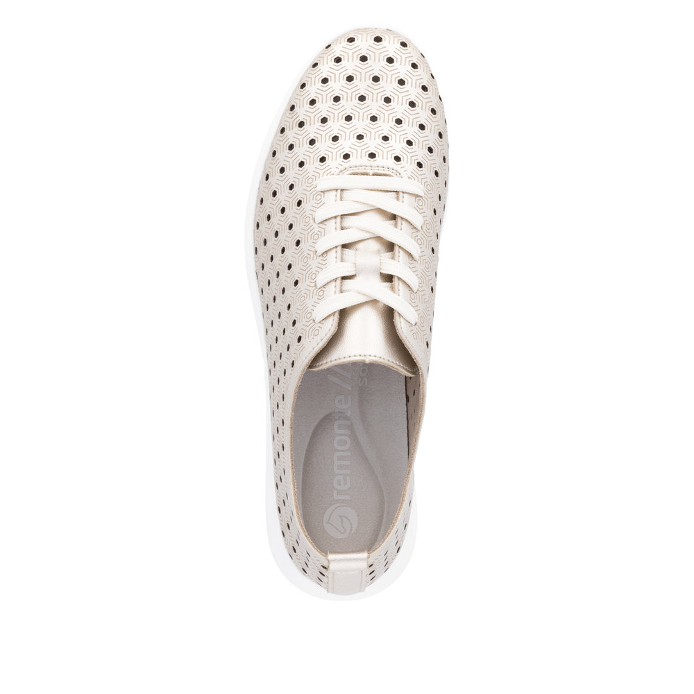 detail Dámské kožené polobotky Remonte R7101-91 zlatá