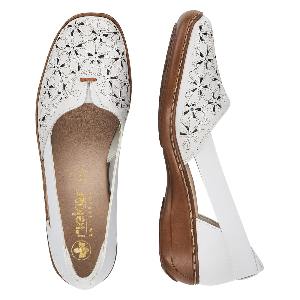 detail Dámské polobotky Rieker 41356-80 bílá