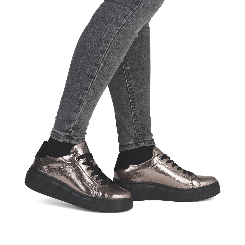 detail Dámské kožené tenisky Rieker W2601-91 bronzová