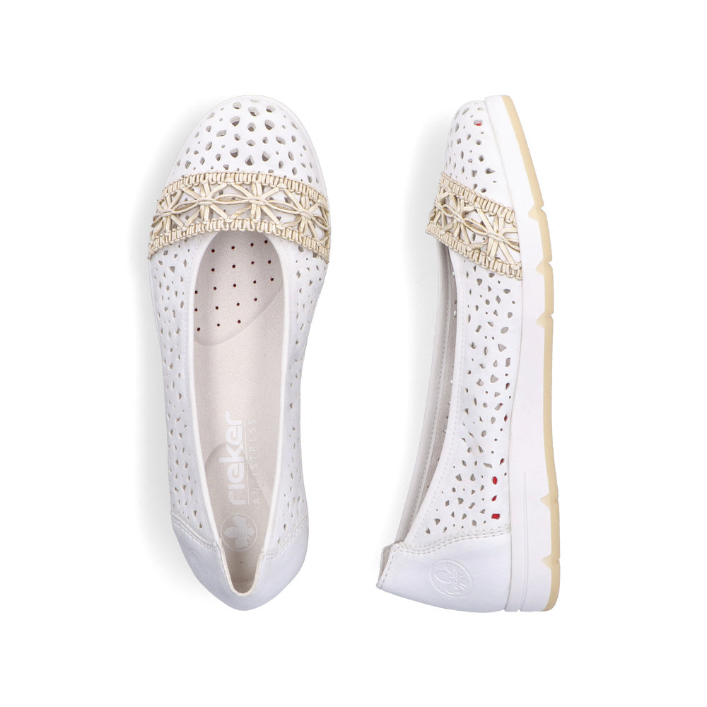 detail Dámské baleríny Rieker L3062-80 bílá