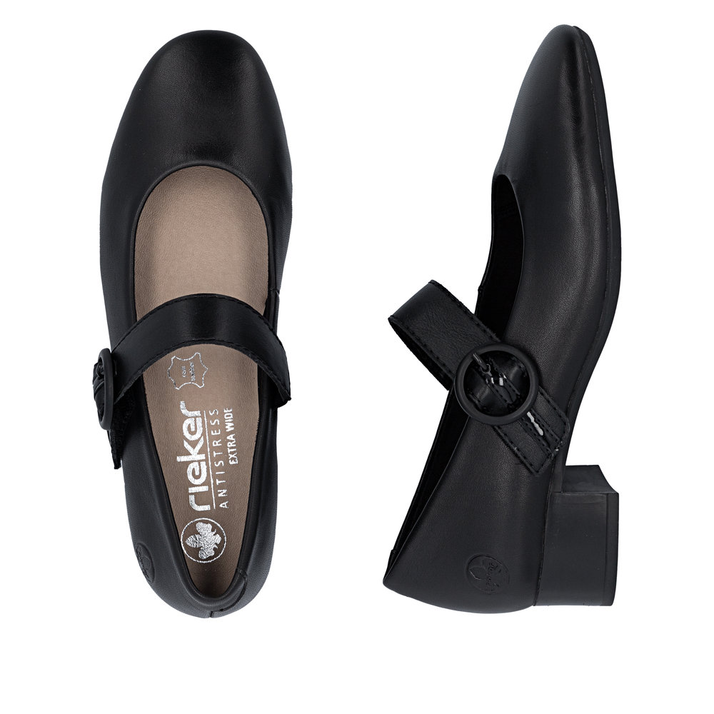 detail Dámské kožené lodičky Rieker 43455-00 černá